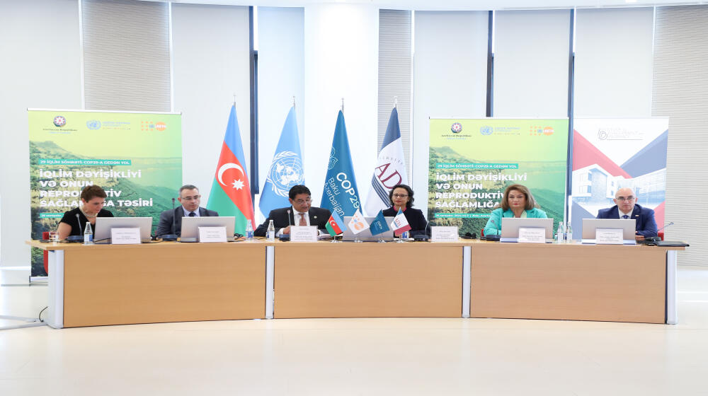 Climate change and its impact on reproductive health discussed as part of "29 Climate Conversations: The Road to COP29" initiative in Baku, Azerbaijan.